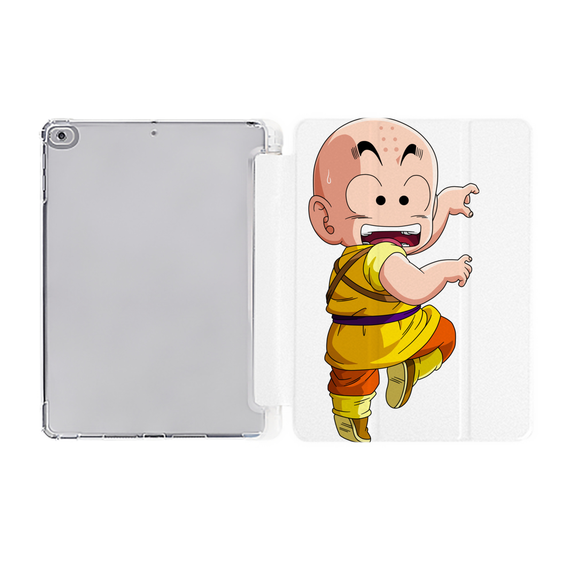（画像用） ドラゴンボール クリリン DRAGON BALL krillin IPad ケース ペン収納付き 三つ折りスタンド PUレザー×シリコン 対応機種9.5/10.5/10.9インチ